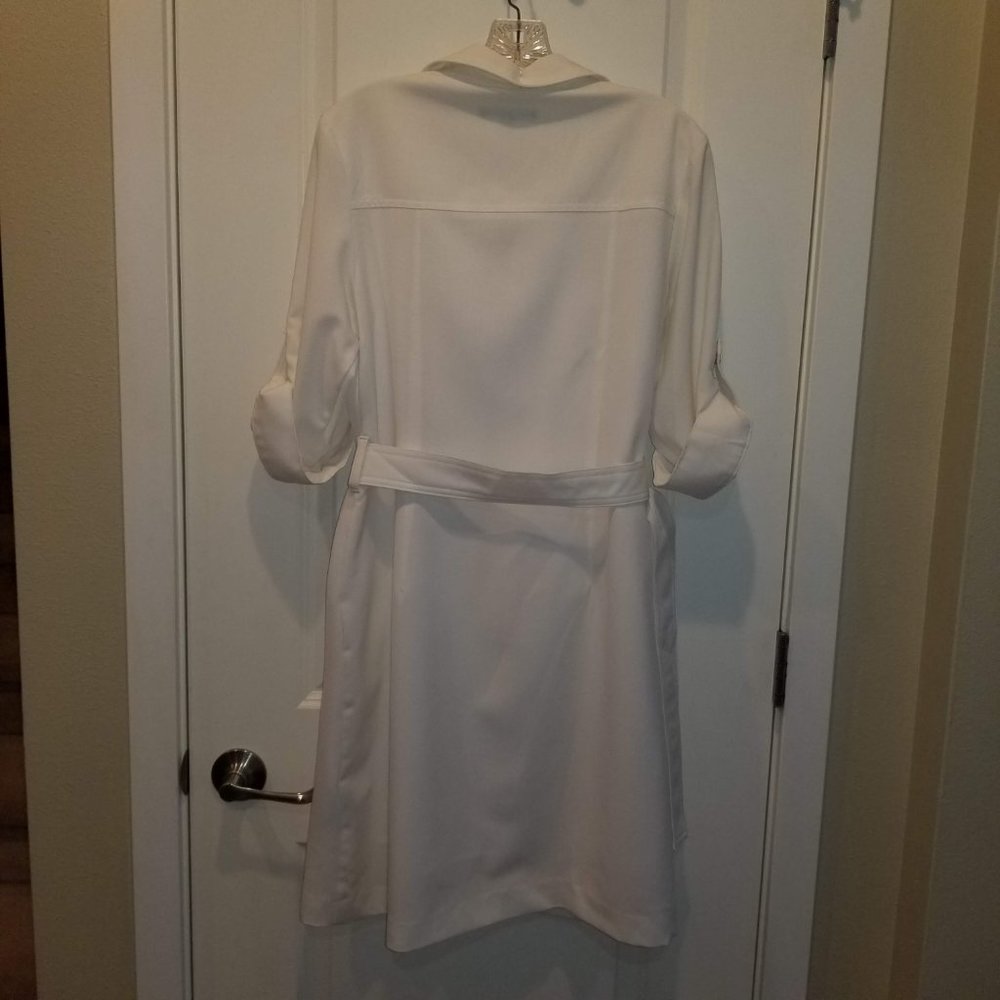 Shargano Off-White Belted Cargo Pocket Career Dress 10 - Picture 5 of 7